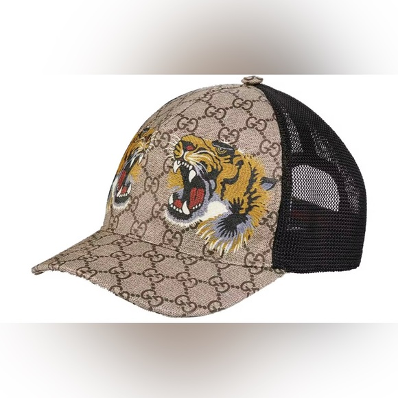 Gucci Other - GUCCI-AUTHENTIC (NWT/Box) Unisex Signature GG, Two Tiger, Netted Baseball Cap